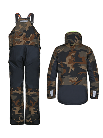 Fujin Pro Angler Off Shore Bibs Camo Navy #Small