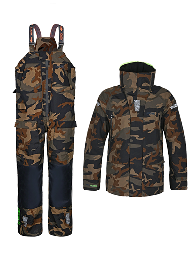 Fujin Pro Angler Off Shore Bibs Camo Navy #Small