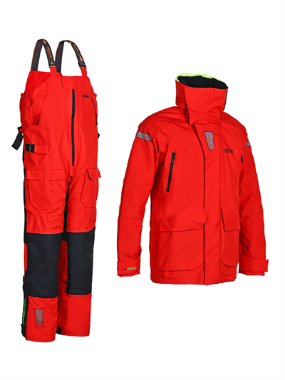 Fujin Pro Angler Off Shore Bibs Red Navy #Small