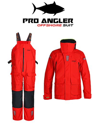 Fujin Pro Angler Off Shore Bibs Red Navy #Small
