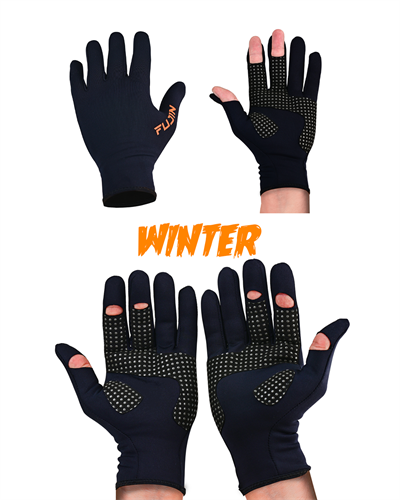 Fujin Pro Angler Winter Gloves Black #M/L