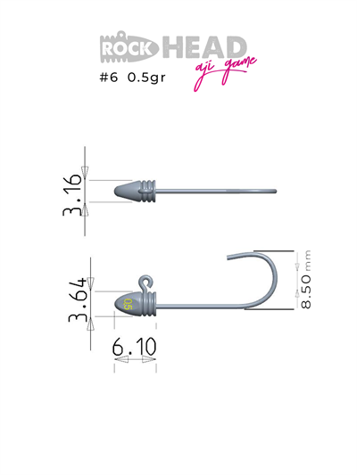 Fujin Rock-Head #6 0.5gr Aji Game Jighead