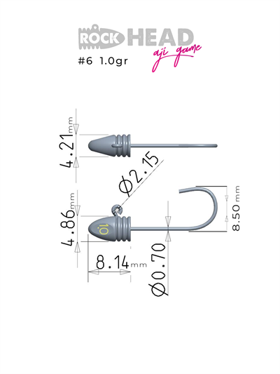 Fujin Rock-Head #6 0.5gr Aji Game Jighead