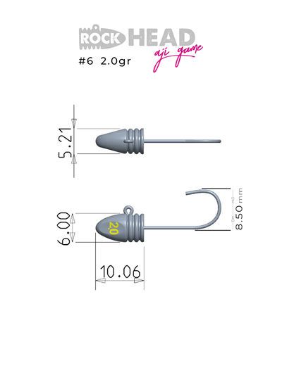 Fujin Rock-Head #6 0.5gr Aji Game Jighead