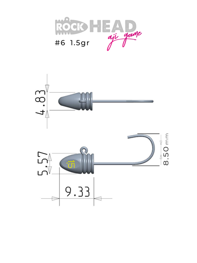 Fujin Rock-Head #6 0.5gr Aji Game Jighead