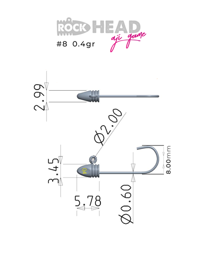 Fujin Rock-Head #8 0.4gr Aji Game Jighead