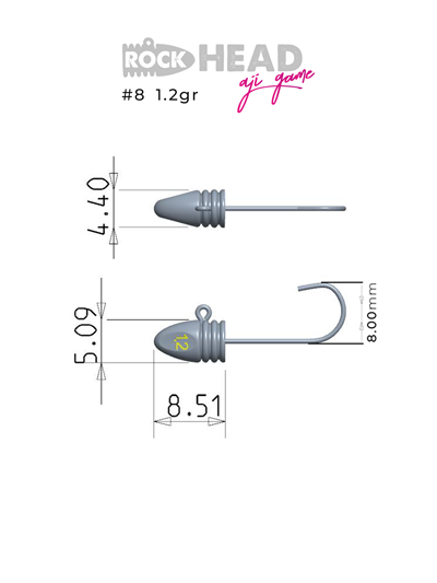 Fujin Rock-Head #8 0.4gr Aji Game Jighead