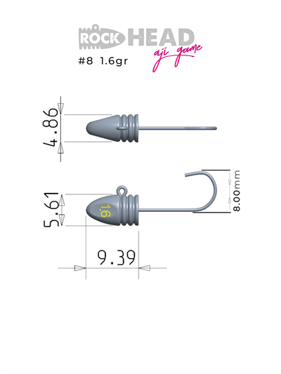 Fujin Rock-Head #8 0.4gr Aji Game Jighead