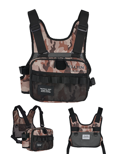 Fujin Tactical Vest Brown Camo Balıkçı Çantası