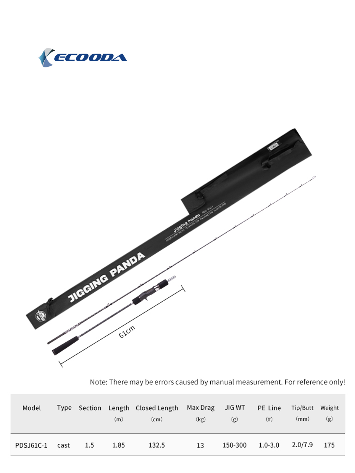 Ecooda Panda61 185cm 150-300g Slow Jigging