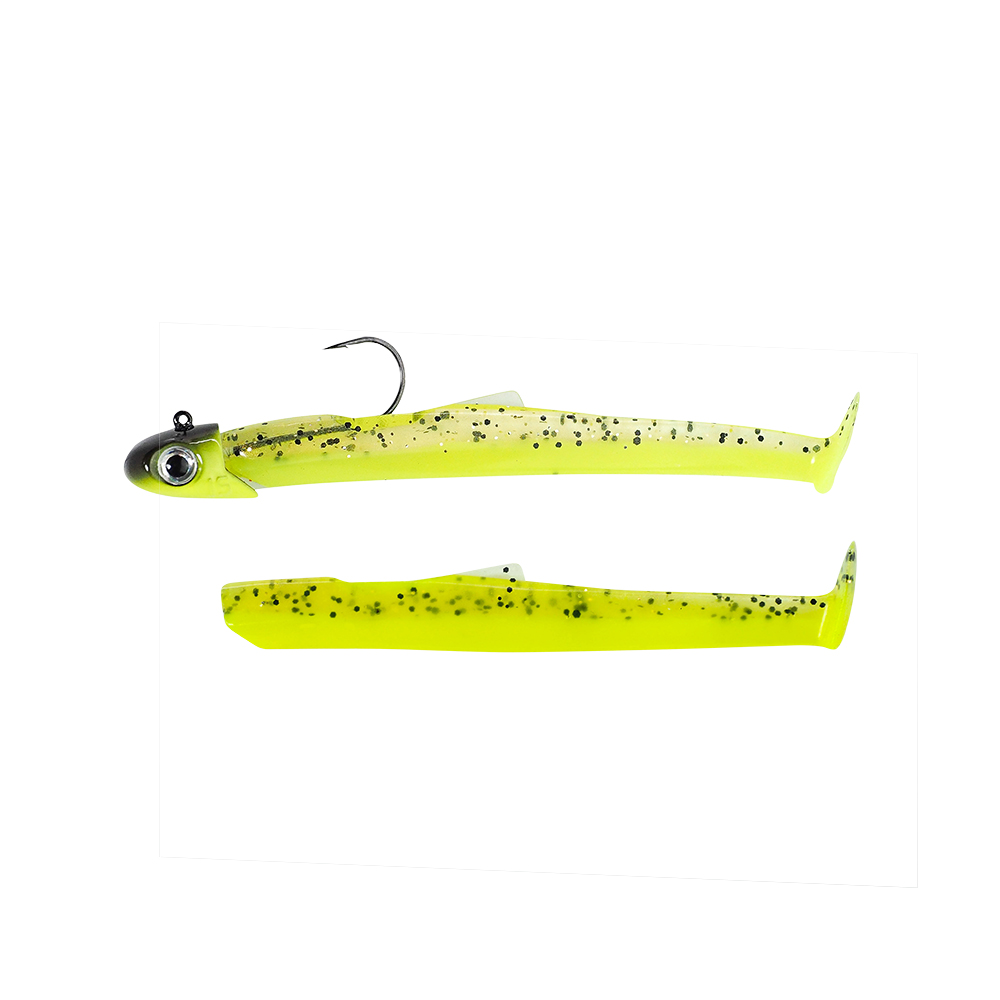 Fiiish Mud Digger MD90 / MD1464 Combo 15gr Chartreuse-Yellow Black HeadSilikon Yem