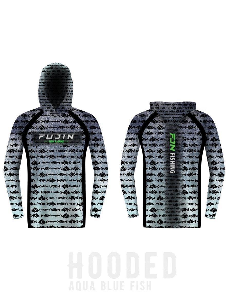 Fujin Performance Hooded Kapüşonlu T-Shirt Aqua Blue Fish