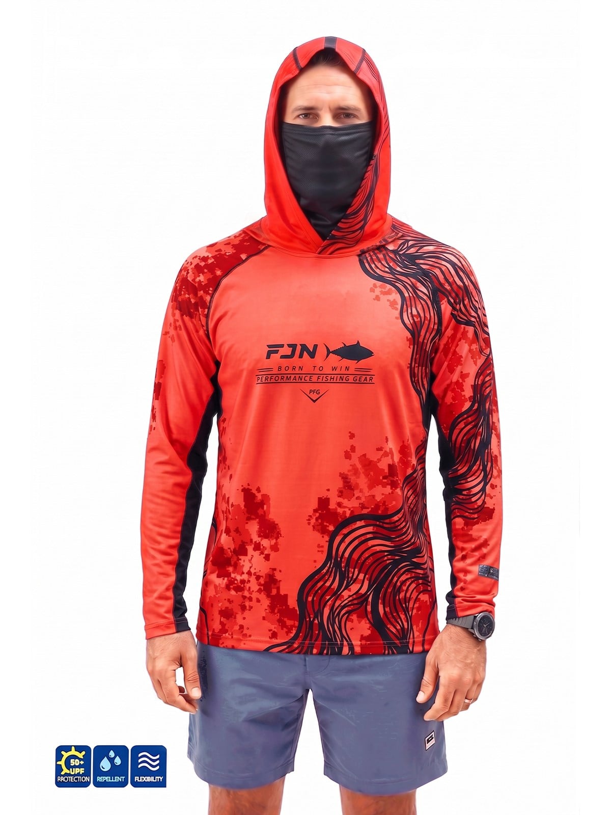 Fujin Relax S26 T-Shirt Buff&Hoodie Coral Black