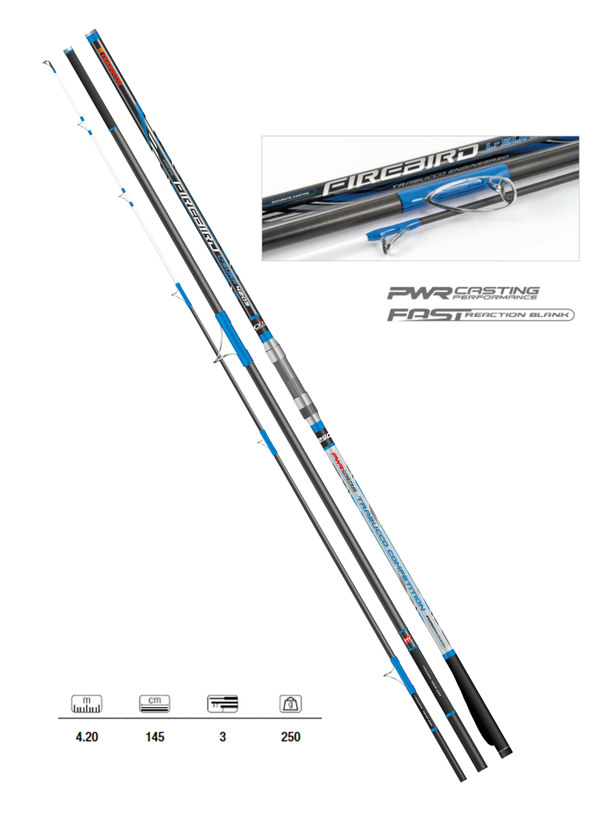 Trabucco FireBird L-Surf 420cm 250gr Surf Rod