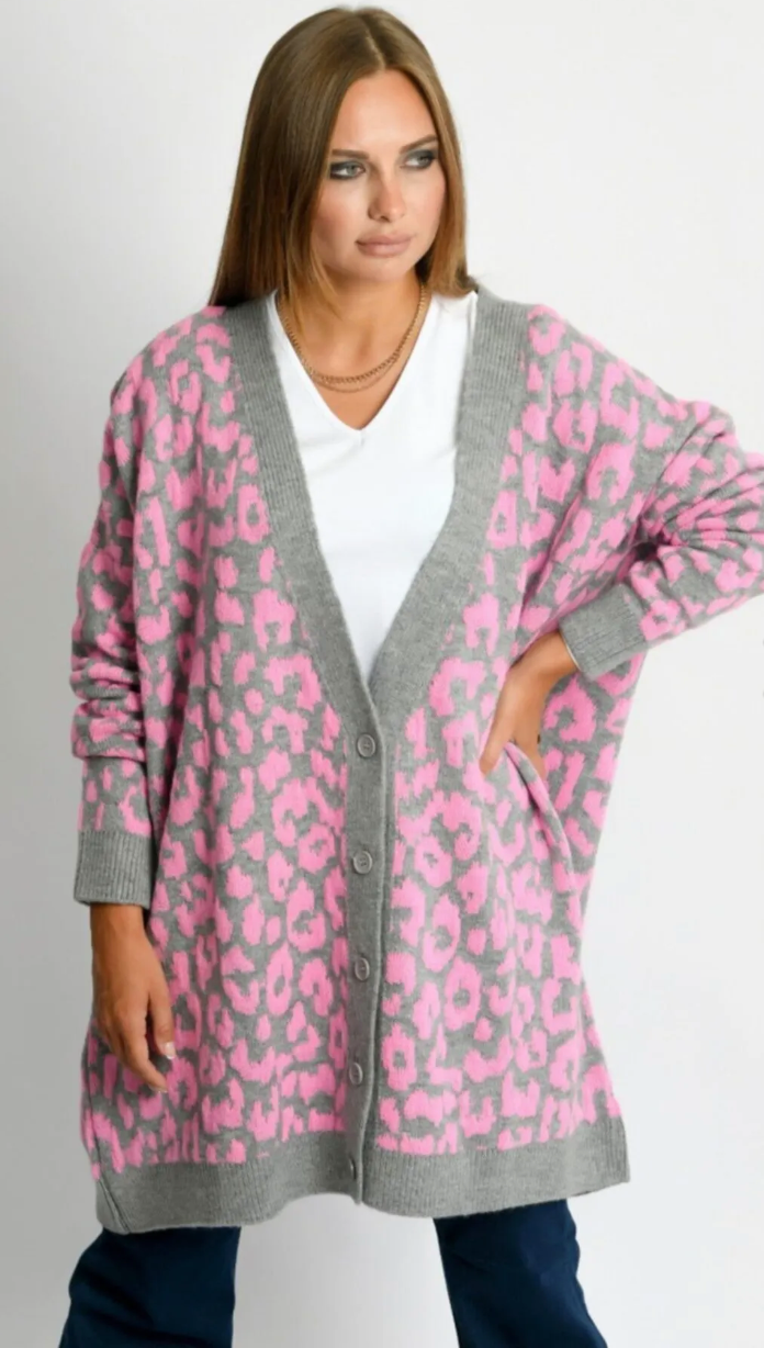 Desenli Extra Oversize Hırka 