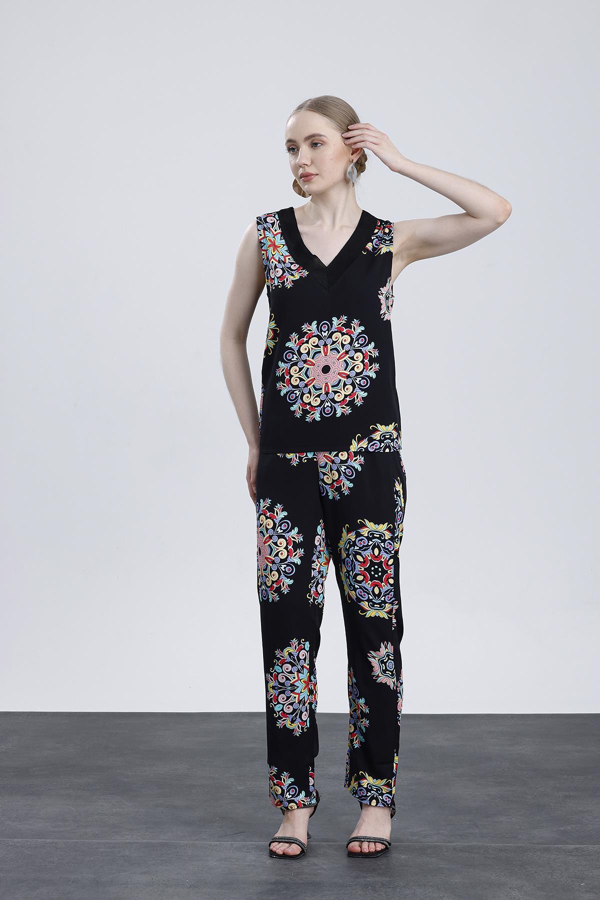 desenli viskon 2'li takım