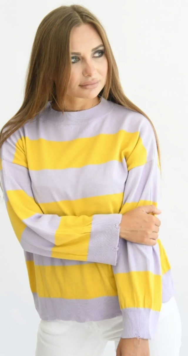 Çizgili Triko Kazak 