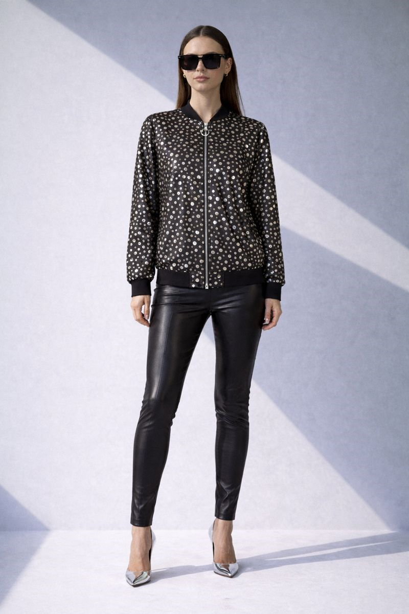 Puanlı Tül Bomber Ceket