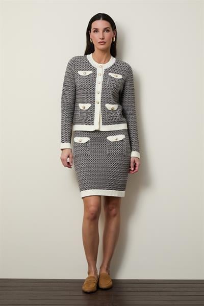 Cashmere Blend Button-Detail Tweed Cardigan