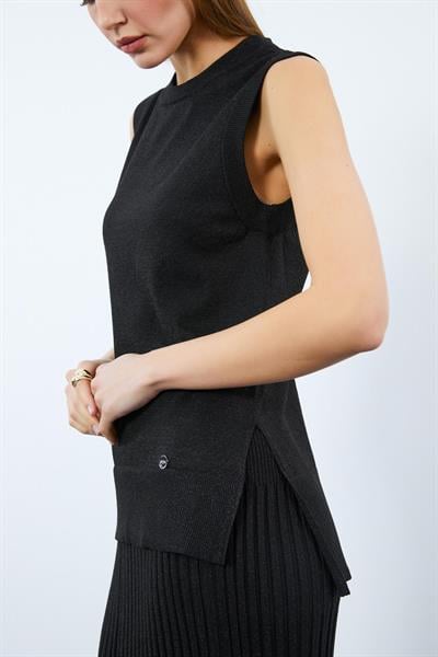 Топ из металлической нити с разрезами ATL9762 SİYAH