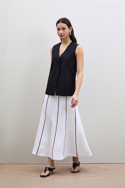 Жилет Из 100% Льна С Пуговицами