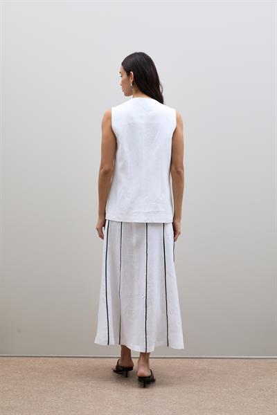 Жилет Из 100% Льна С Пуговицами