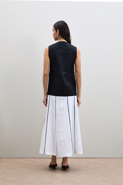 Жилет Из 100% Льна С Пуговицами