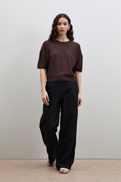 Брюки Из 100% Льна С Прямыми Штанинами