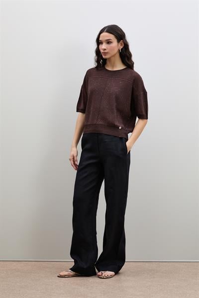 Брюки Из 100% Льна С Прямыми Штанинами