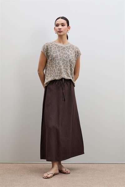 Миди-Юбка Из 100% Льна