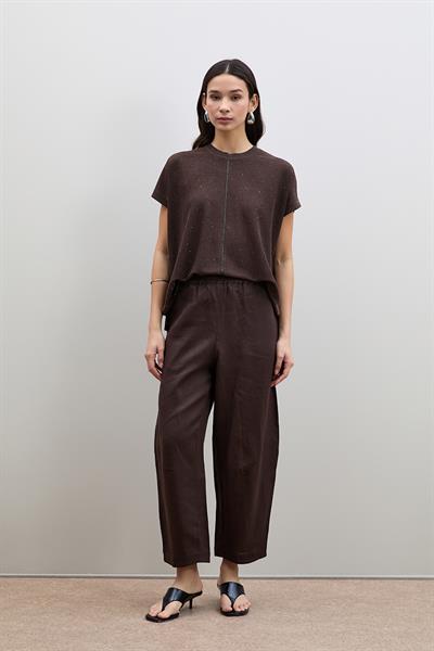 Брюки С Завышенной Талией Из 100% Льна