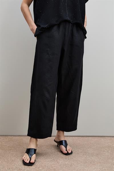 Брюки С Завышенной Талией Из 100% Льна