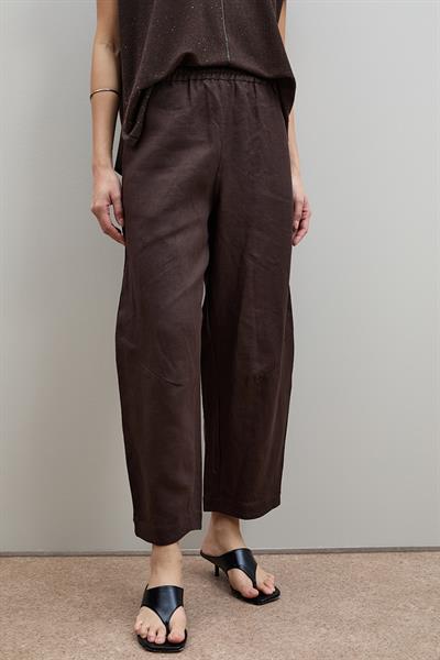 Брюки С Завышенной Талией Из 100% Льна