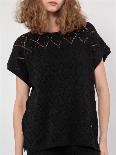 Ажурный свитер из 100% органического хлопка KZK8056SIYAH