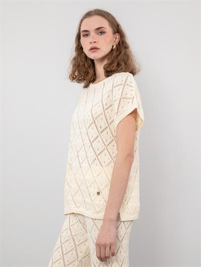 Ажурный свитер из 100% органического хлопка KZK8056KEMIK