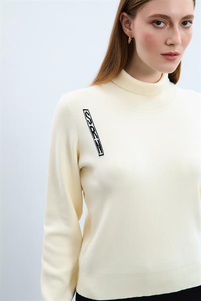 Свитер Из 100% Органического Хлопка С Печатным Декором KZK10650 KEMİK