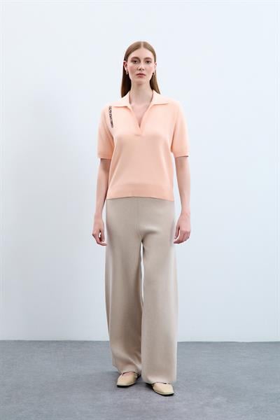 Свитер С Поло Воротником И Печатным Декором Из 100% Органического Хлопка KZK10652 SOMON