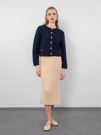 Кардиган с пуговицами из 100% органического хлопка HRK8868LACIVERT