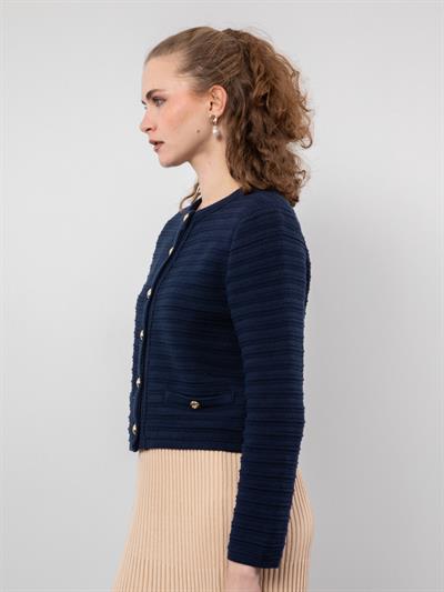 Кардиган с пуговицами из 100% органического хлопка HRK8868LACIVERT