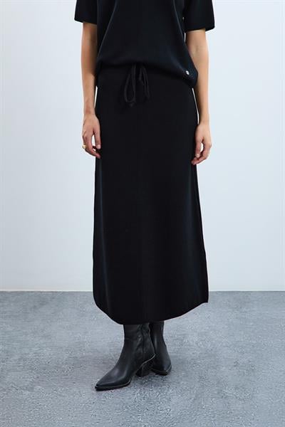 Юбка миди из 100% органического хлопка ETK10986SİYAH