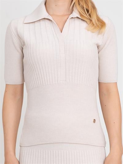 Трикотажный свитер в рубчик из 100% органической шерсти KZK8676TAŞ