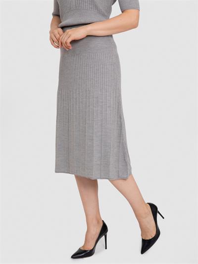 Расклешенная юбка миди из 100% органической шерсти ETK8676GRIMELANJ