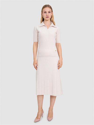 Расклешенная юбка миди из 100% органической шерсти ETK8676TAŞ