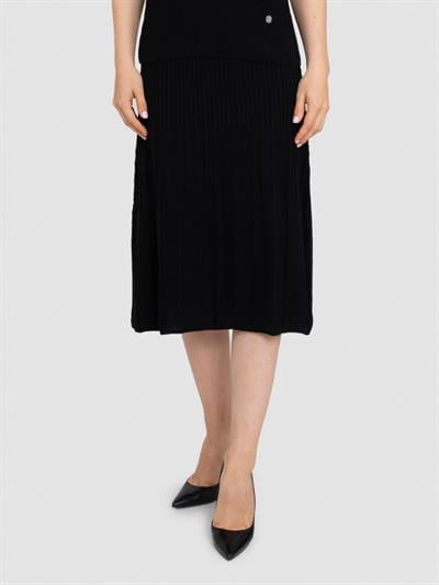 Расклешенная юбка миди из 100% органической шерсти ETK8676SIYAH