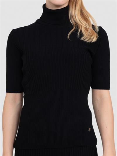 Свитер с высоким воротником из 100% органической шерсти KZK8678SIYAH