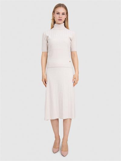 Свитер с высоким воротником из 100% органической шерсти KZK8678TAS