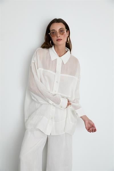 %100 Ramie Oversize Gömlek