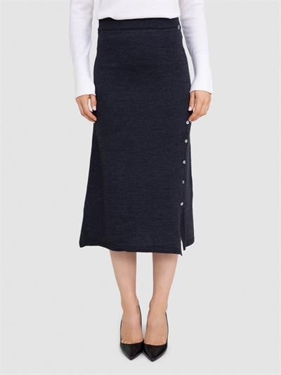 Юбка из 100% шерсти с пуговицами ETK7648ANTRASIT