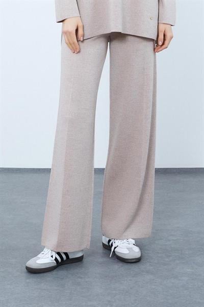 Брюки С Высокой Талией Из 100% Шерсти PNT9792 BEJMELANJ