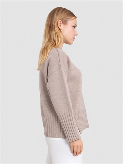 Свитер с круглым вырезом из 100% шерсти KZK7686KOYUBEJ